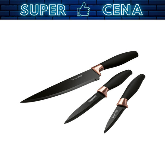 KONIGHOFFER Zestaw noży kuchennych Konighoffer Dark, 3 elementy, 20 cm, 12,5 cm, 9 cm, czarne
