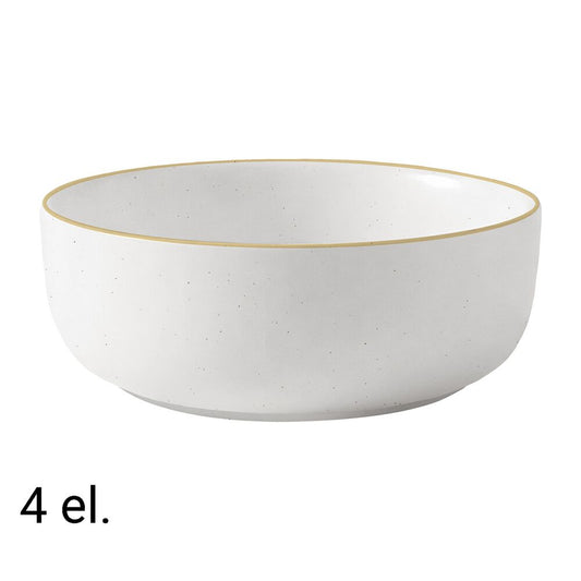 MG HOME Zestaw misek z kamionki MG Home Artena White,780 ml, 4 sztuki, białe