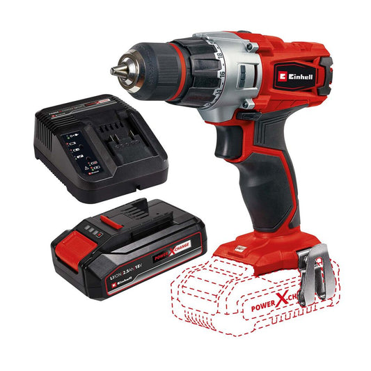 EINHELL Akumulatorowa wiertarko-wkrętarka Einhell TE-CD 18/2 Li, 18 V, z zestawem startowym