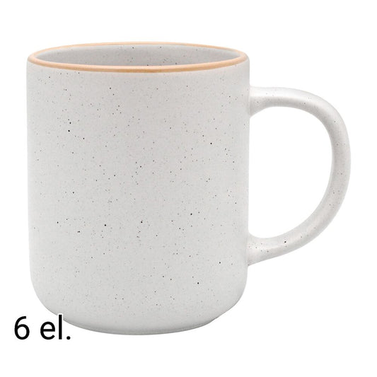 MG HOME Zestaw kubków z kamionki MG Home Artena White, 400 ml, 6 sztuk, białe