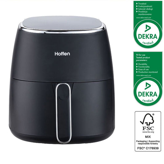 HOFFEN Air Fryer Frytkownica beztłuszczowa Hoffen, 1500 W, 5 l, czarna matowa