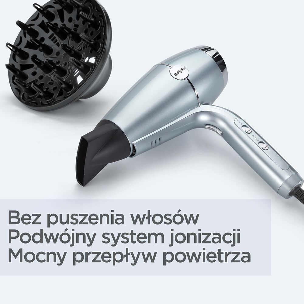 BABYLISS Suszarka BaByliss Hydro Fusion 2100 D773DE, 2100 W, niebieska