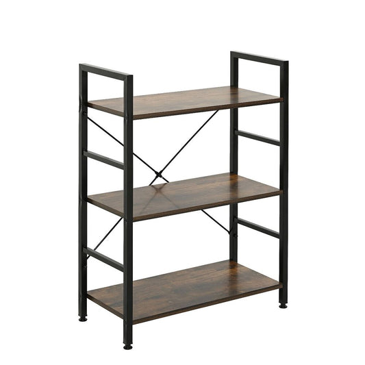 OTE Regał loft 60 x 28 x 85 cm OTE, 3 półki, melamina, ciemnobrązowy