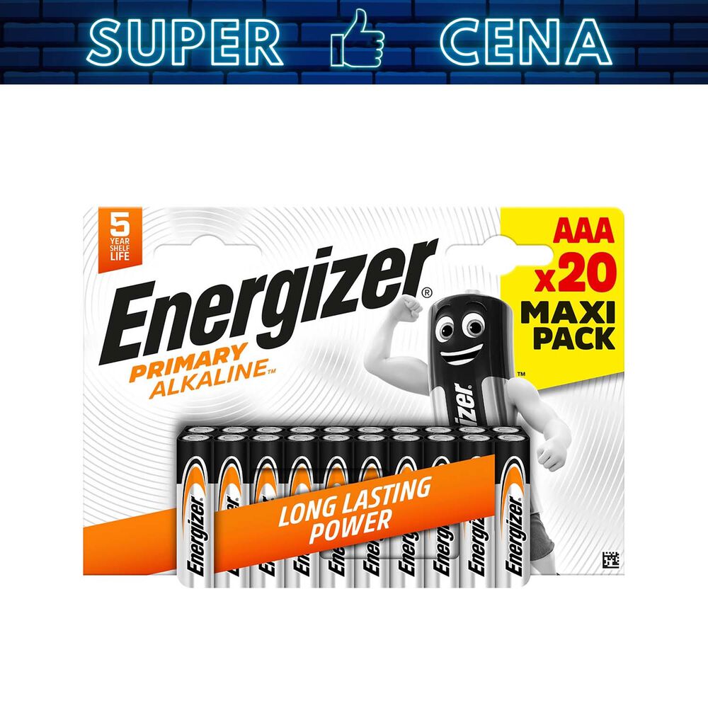 ENERGIZER Baterie alkaliczne Energizer Primary Alkaline AAA, 20 szt.