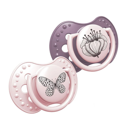 LOVI Komplet 2 smoczków dynamicznych Botanic Girl, 3-6m