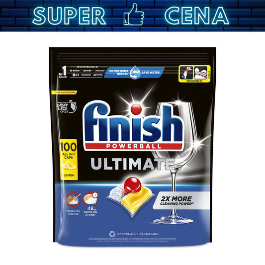 FINISH Kapsułki do zmywarki Finish Ultimate Lemon, 100 sztuk