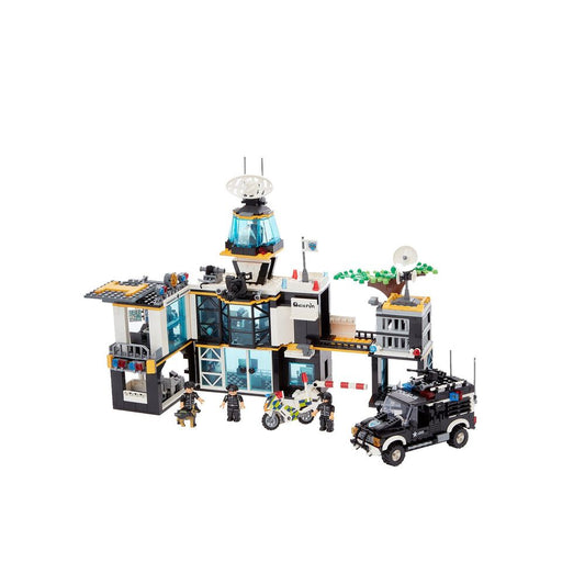 ELEFUN Klocki posterunek 1363 elementy, 6 figurek