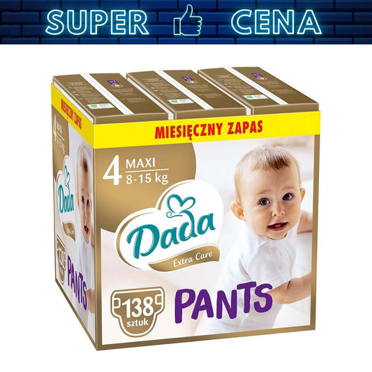DADA Pieluchomajtki Dada Extra Care Pants 4 Maxi, 8-15 kg, 138 szt., superchłonny wkład