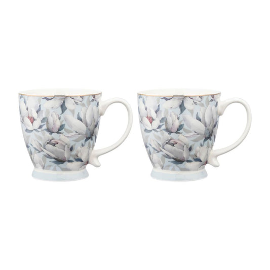 ALTOM DESIGN Komplet 2 filiżanek na stopce Altom Design, 420 ml, magnolia błękit
