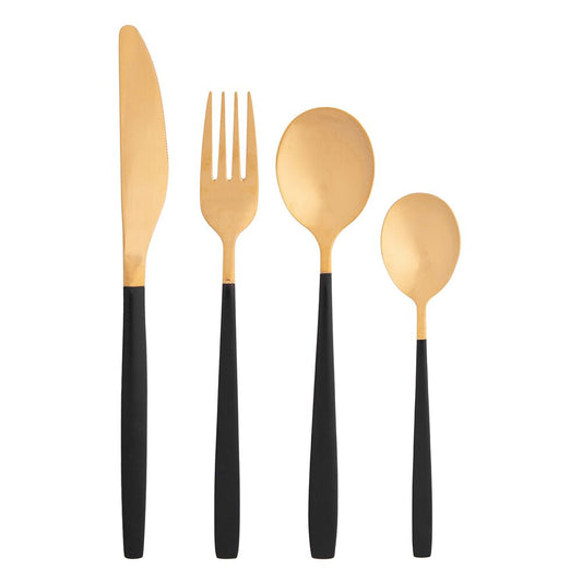 ALTOM DESIGN Zestaw sztućców Altom Design Noble, 24 elementy, złoto-czarne