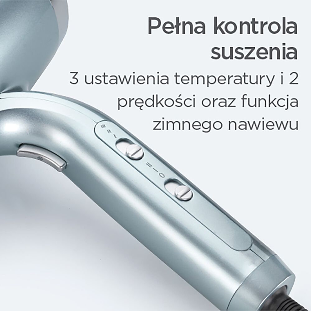 BABYLISS Suszarka BaByliss Hydro Fusion 2100 D773DE, 2100 W, niebieska